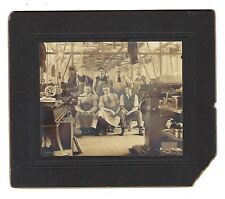 c1890's Cabinet Card Photo Group of Men Posing in a Manufacture Plant picture