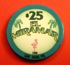 $25 CARIBBEAN CASINO EL MIRAMAR Puerto Rico Caribe POKER Chip Club picture