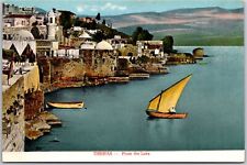 Israel, Tiberias From The Lake Sea of Galilee, City View, Vintage Postcard picture