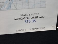 STS-35 - Space Shuttle MERCATOR Orbit Map - Original NASA Dec 1989 picture