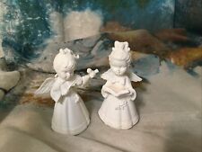 Set/2 - Vintage Christmas Singing Choir & Violin Angel Figurines picture