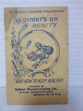 c1890 Dr Kohler's Antidote Headache Cure Beauty Pointers Booklet, Baltimore, MD picture