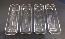 8 Vintage Clear Pressed Glass Corn on the Cob Holders picture