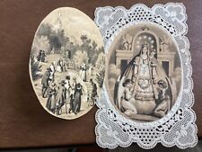 Antique Holy Card 1849 Death Sacred Heart Baptism picture