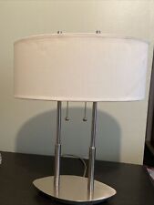 vintage modern retro oval ellipse lamp and shade dual pull chain 20