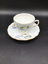 Vintage Fine Bone China Mayflair Royal Vale Cup & Saucer Yellow Flower Gold Rim picture