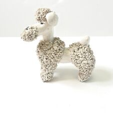Vintage MCM Spaghetti White French Poodle Dog Ceramic Figurine Made In Italy picture