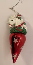European Style Hand Blown Glass Christmas Ornament Unicorn, Mistletoe Magic picture