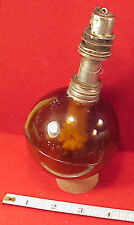 Antique 1880 & 189 AMBER  Blown Glass Jeweler Dentist Alcohol Lamp NO BASE picture