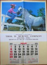 Pinup Cowgirl 1978 GIANT 31x42 Poster/Ad Calendar: Woman & Horse, 'Arabian Daze' picture