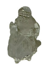 Christmas Santa Clause Crystal Glass Votive Candle Holder Figurine Cute picture