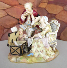 Antique Meissen Kaendler Satirical Group A Galant And An Old Lady c.1880 picture