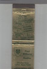 Matchbook Cover Paul Williams Realtor Lufkin, TX picture