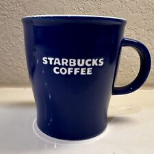 Starbucks Royal Blue Bone China Porcelain Coffee Cup Mug 2009 Embossed Lettering picture