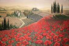 Tapestry wall hanging Poppies view made in italy 38x54 picture