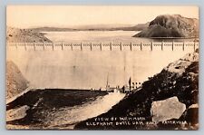 RPPC Birds Eye View Mammoth Elephant Butte Dam Reservoir Antique Photo Postcard picture