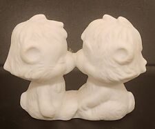 Hallmark White Kissing Bears Figurine Fine Bisque Porcelain Vintage 1975 picture