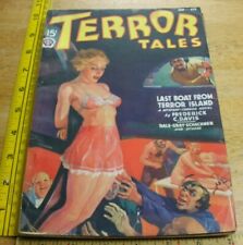 Terror Tales January 1938 VINTAGE Terror Island bondage cover branding SEXY picture
