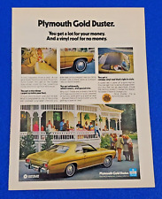 1973 PLYMOUTH GOLD DUSTER ORIGINAL COLOR PRINT AD  CRYSLER LOT-GOLD picture