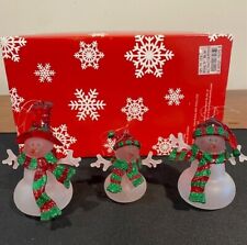 VGT Department 56 Snowman Family Ornaments Set Of 3 w/box Christmas 2003  picture