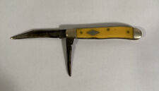 Vintage Shapleigh (D.E.) Hardware 2 Blade Advertising Yellow Handle Knife USA picture