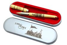 Jai Shree Ram Ayodhya Mandir Engraved Brass Metal Body Ballpoint Pen New In Box picture