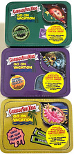 2021 TOPPS GARBAGE PAIL KIDS GO ON VACATION GREEN, PURPLE & YELLOW TIN COMBO picture