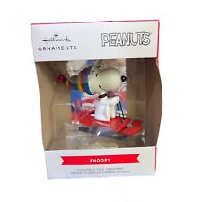 Hallmark 2021 Peanuts Snoopy Red Sleigh Christmas Tree Ornament Dog Puppy picture