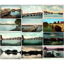 x12 LOT c1910s-50s Waterloo, IA Cedar River Postcards Valley Downtown Boat A64 picture