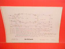 1964 1965 CHEVROLET CHEVELLE MALIBU CONVERTIBLE EL CAMINO FRAME DIMENSION CHART picture