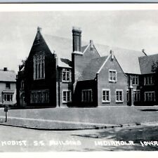 c1950s Indianola, IA RPPC Methodist S.S. Building Church School Photo Vtg A108 picture