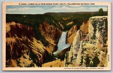 Lower Falls from Moran Point Yellowstone National Park Vintage Postcard picture