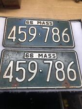 1966 Massachusetts License Plates 459-786 Pair picture