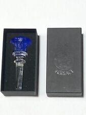 Rosenthal Versace Blue Medusa Lead Crystal Wine Stopper Unused NOS picture