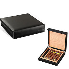 Galiner Travel Leather Cigar Case Humidor Humidifier Cedar Wood Holder Portable picture