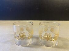 Lot Of 2 Vintage Pyrex Butterfly Gold Glass Napkin Rings No Chips Or Cracks picture