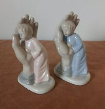 Palms Of My Hand Vintage Children Figurines Pair Porcelain Ceramic.  picture
