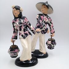 Hedi Schoop Asian Couple Carrying Buckets Figurines Pair MCM Vintage  AS IS picture