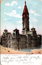 City Hall Philadelphia Pennsylvania Pa 1908 Cancel Pm Postcard picture