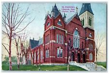 1911 St. Patrick's Church Building Tower Stairway Eau Claire Wisconsin Postcard picture