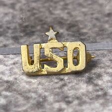 Vintage 40s USO United Service Organization 1-Star Pin Gold-Tone WWII Tours .5