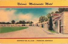 Paducah KY Kentucky, Nelson's Modernistic Motel, Advertising, Vintage Postcard picture