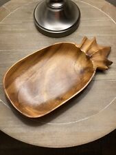 Vintage Handcrafted Monkey Pod Wooden Pineapple Serving Dish Philippines picture