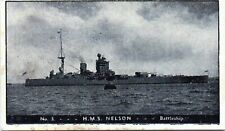 c1940s Fountain SHIPS OF THE ROYAL NAVY Card: H.M.S. NELSON (Battleship) #3 picture