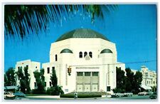 c1950's Temple Emanuel Building Traffic Light Miami Beach Florida FL Postcard picture