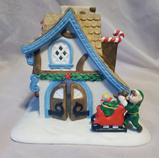 Partylite Santa's Workshop Christmas House Gingerbread   Tealight Candle Holder picture