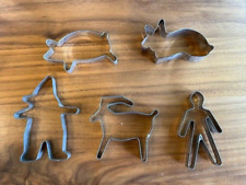 Vintage Lot 5 Assorted Aluminum Cookie Cutters picture