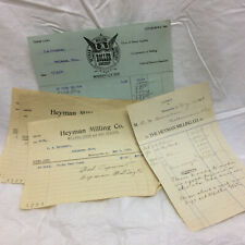 5 Vintage 1905-08 Paper Receipts Heyman Milling Co Monroeville Ohio Roller Chief picture