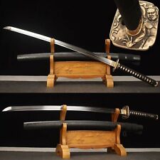 Real Hamon Clay Tempered T10 Steel Handmade Katana  Japanese samurai Sword Sharp picture