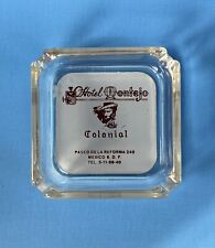 Hotel Montejo Colonial Mexico Clear Glass Ashtray Vintage picture